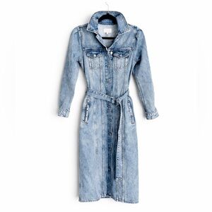 Rails Denim Blue Jean Dress Button Down Duster Long Trench New normcore cotton